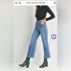 Just Black Denim - Women's Patch Pocket Wide Leg Jean